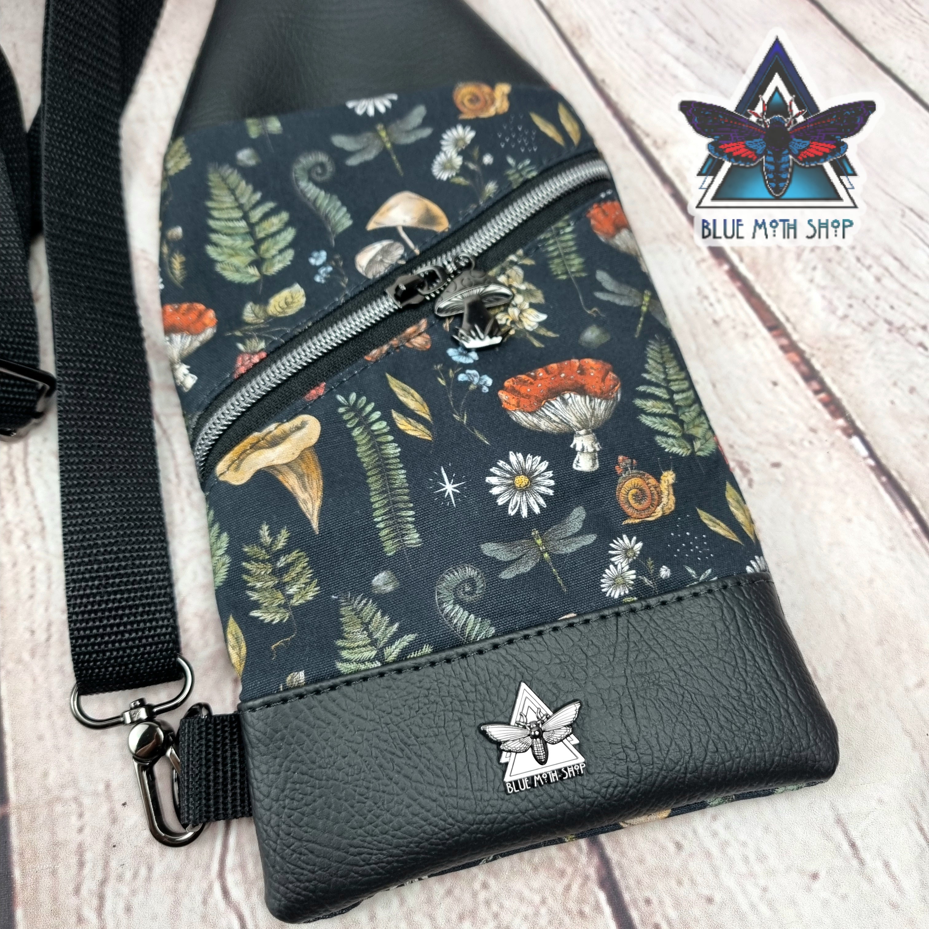 Autumn Mushrooms Mini Travel Sling Bag