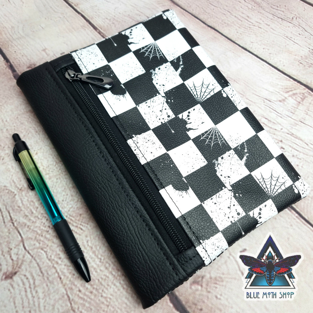 Checkerboard Grunge Notebook with removable cover A5