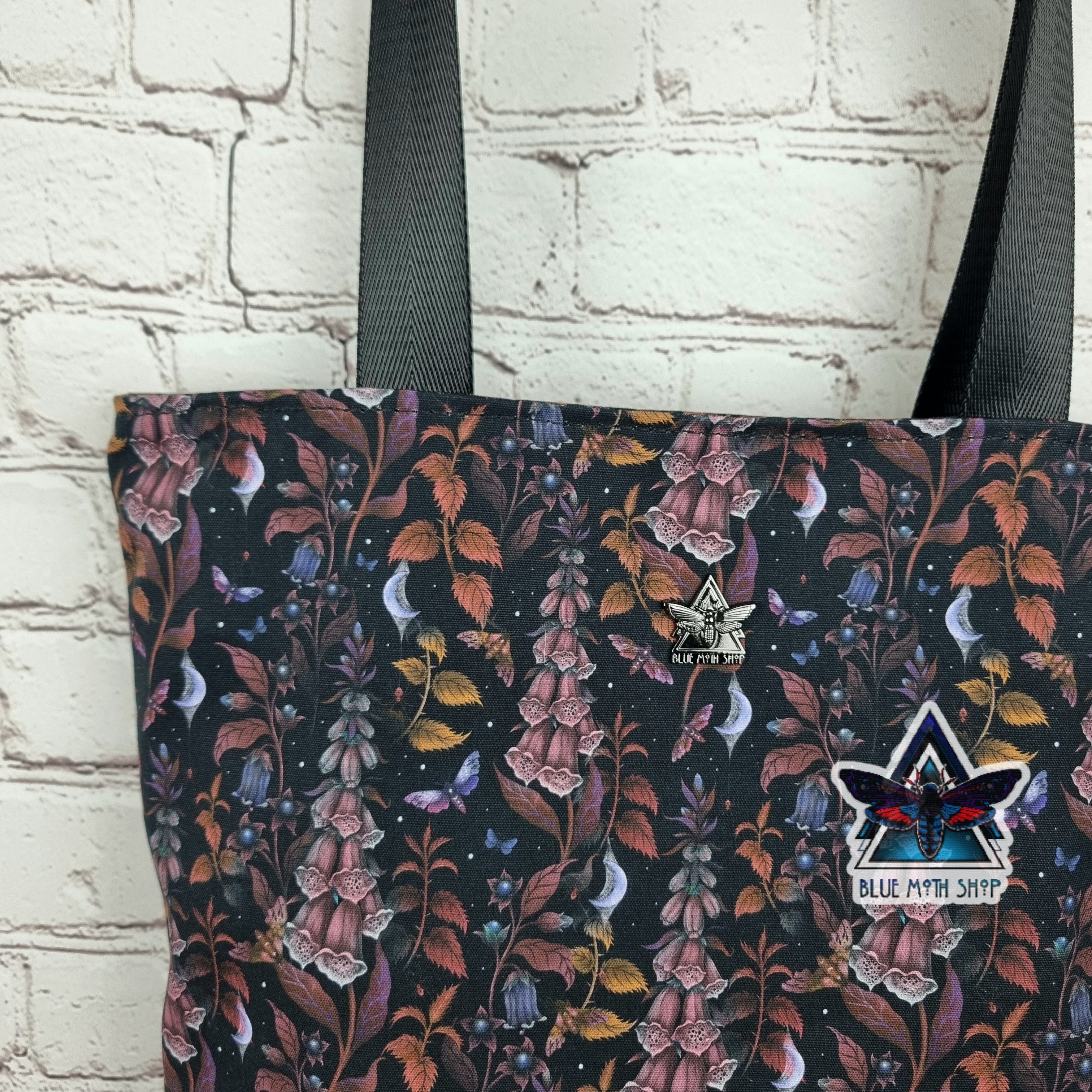 Foxglove Flower Nature Tote Bag with Zip