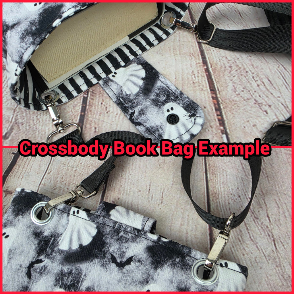 Ghost Goth Plants Book Sleeve or Book Crossbody bag