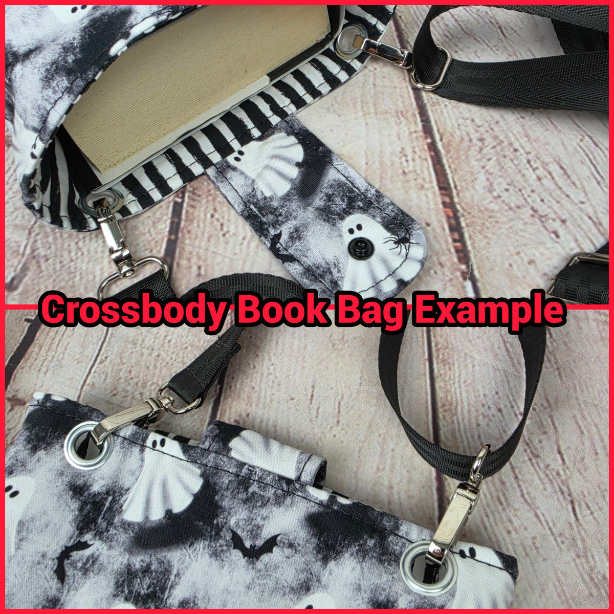 Ghost Goth Plants Book Sleeve or Book Crossbody bag