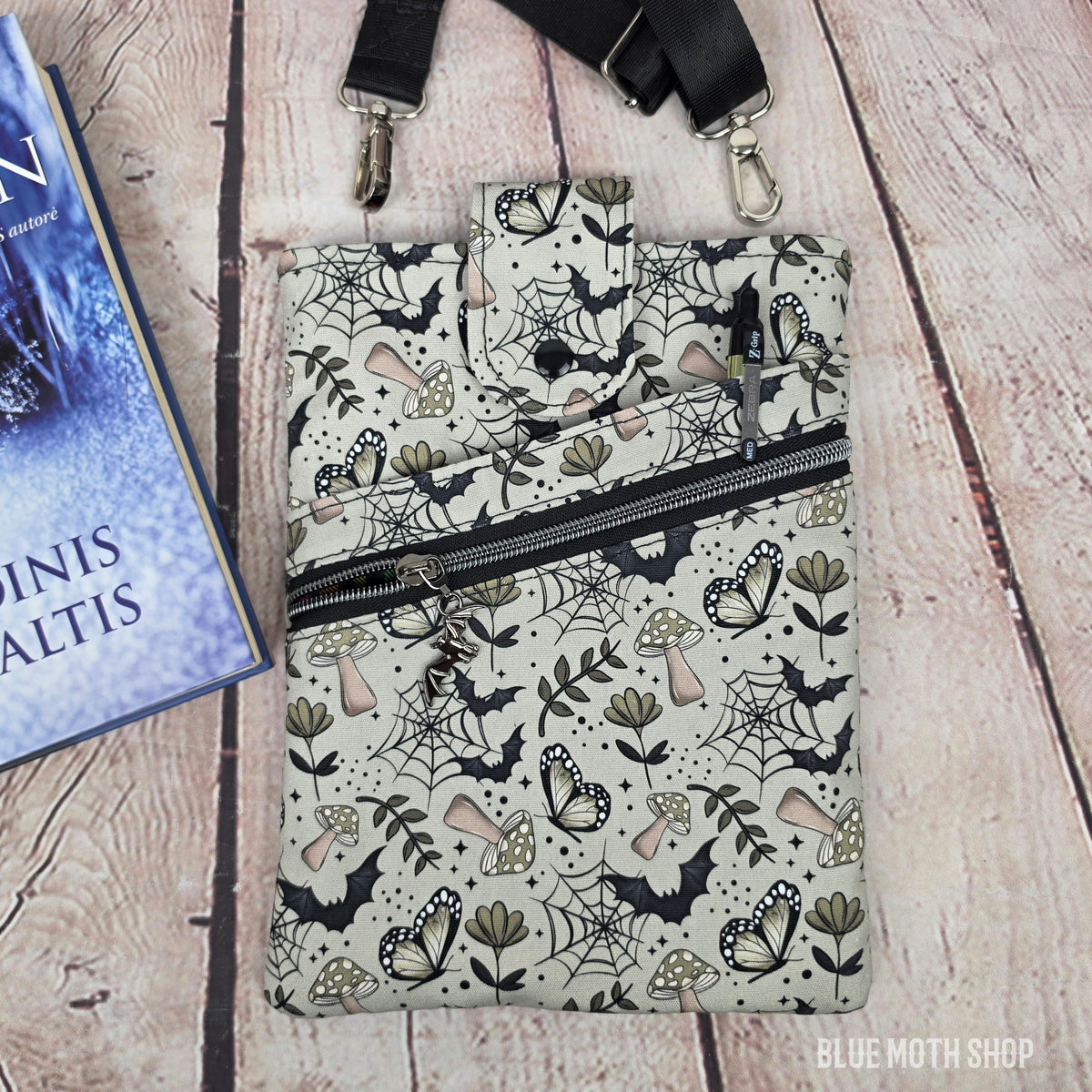 Cottagecore Bats Book Sleeve or Book Crossbody bag
