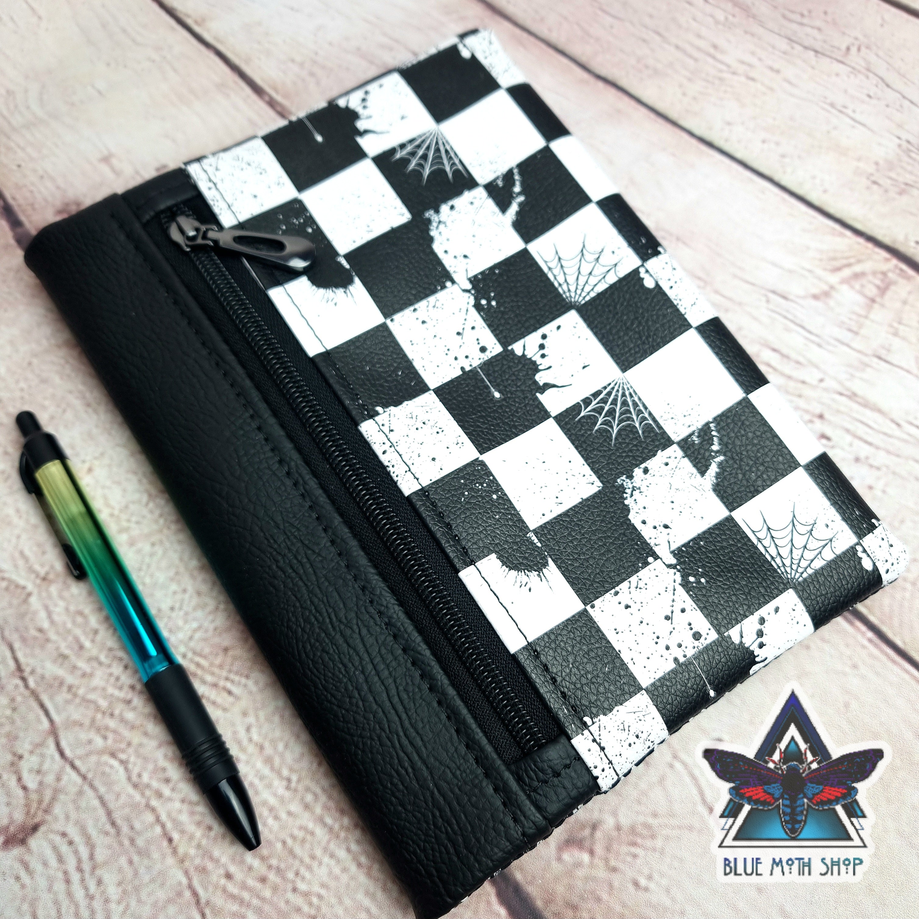 Checkerboard Grunge Notebook with removable cover A5
