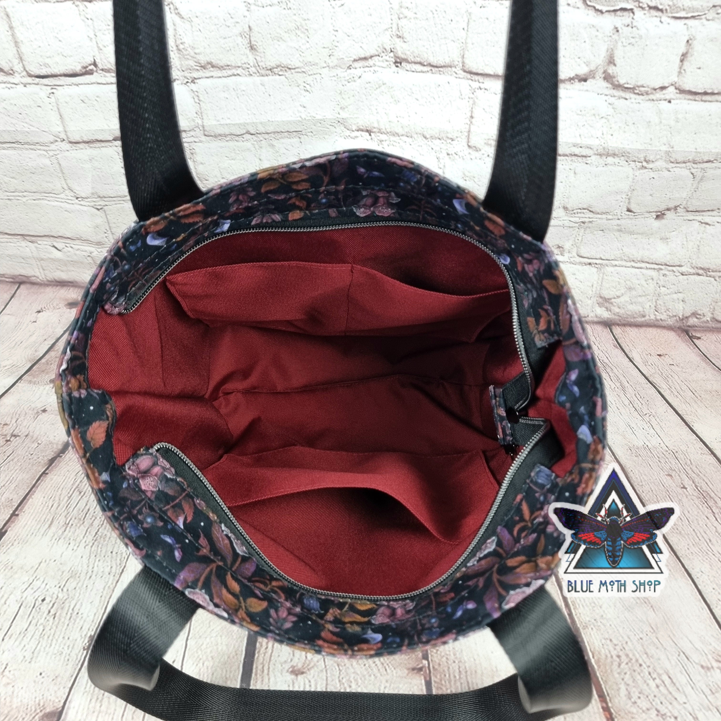 Foxglove Flower Nature Tote Bag with Zip