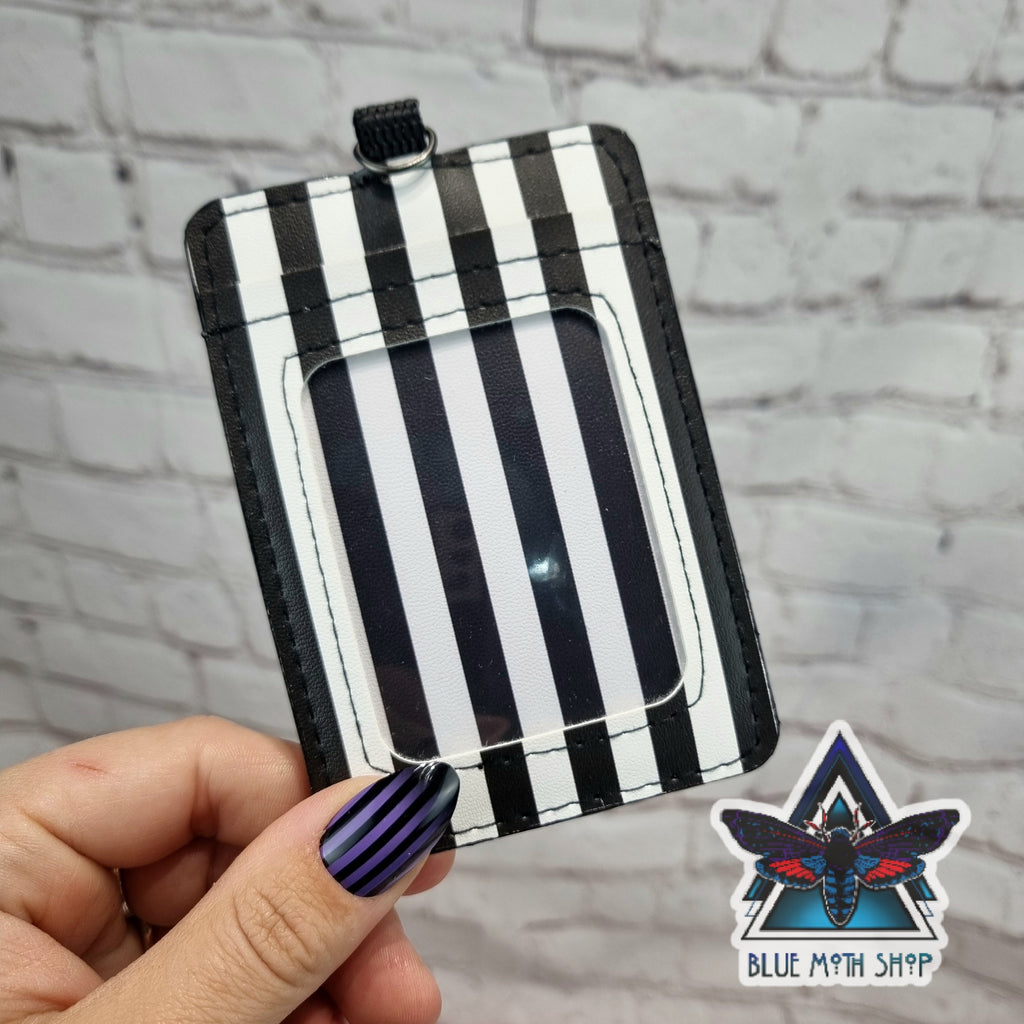 Black and white stripes ID wallet