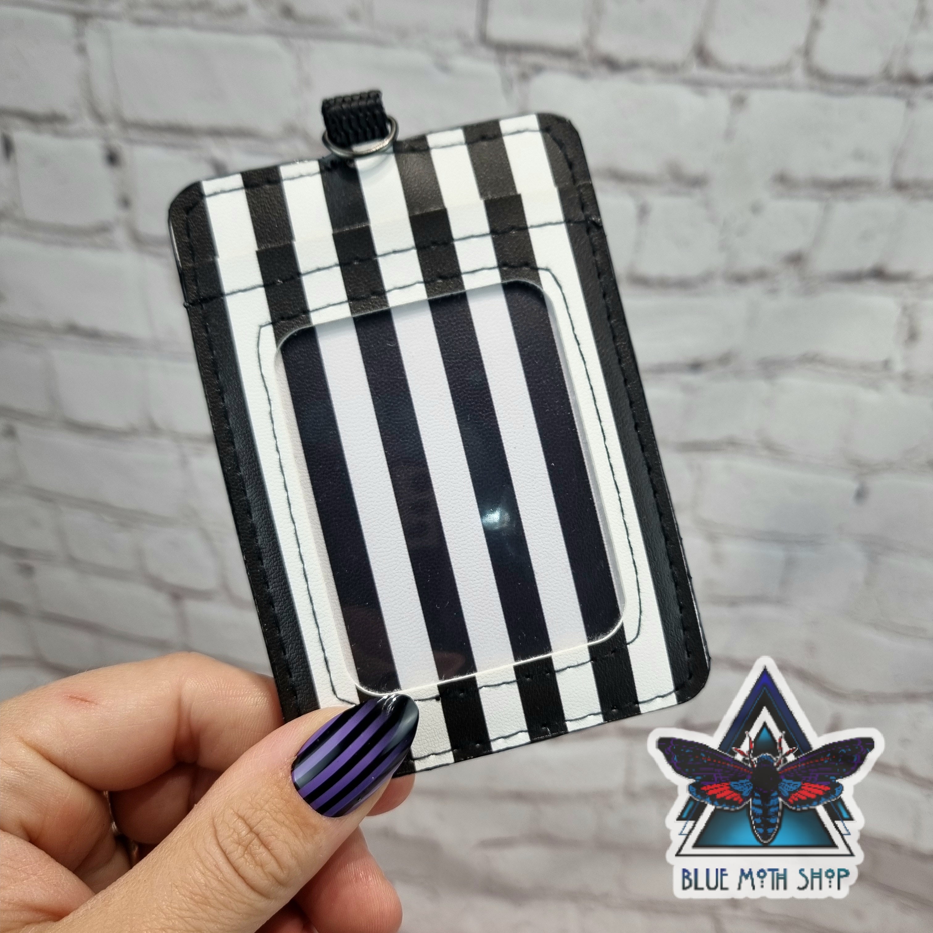 Black and white stripes ID wallet