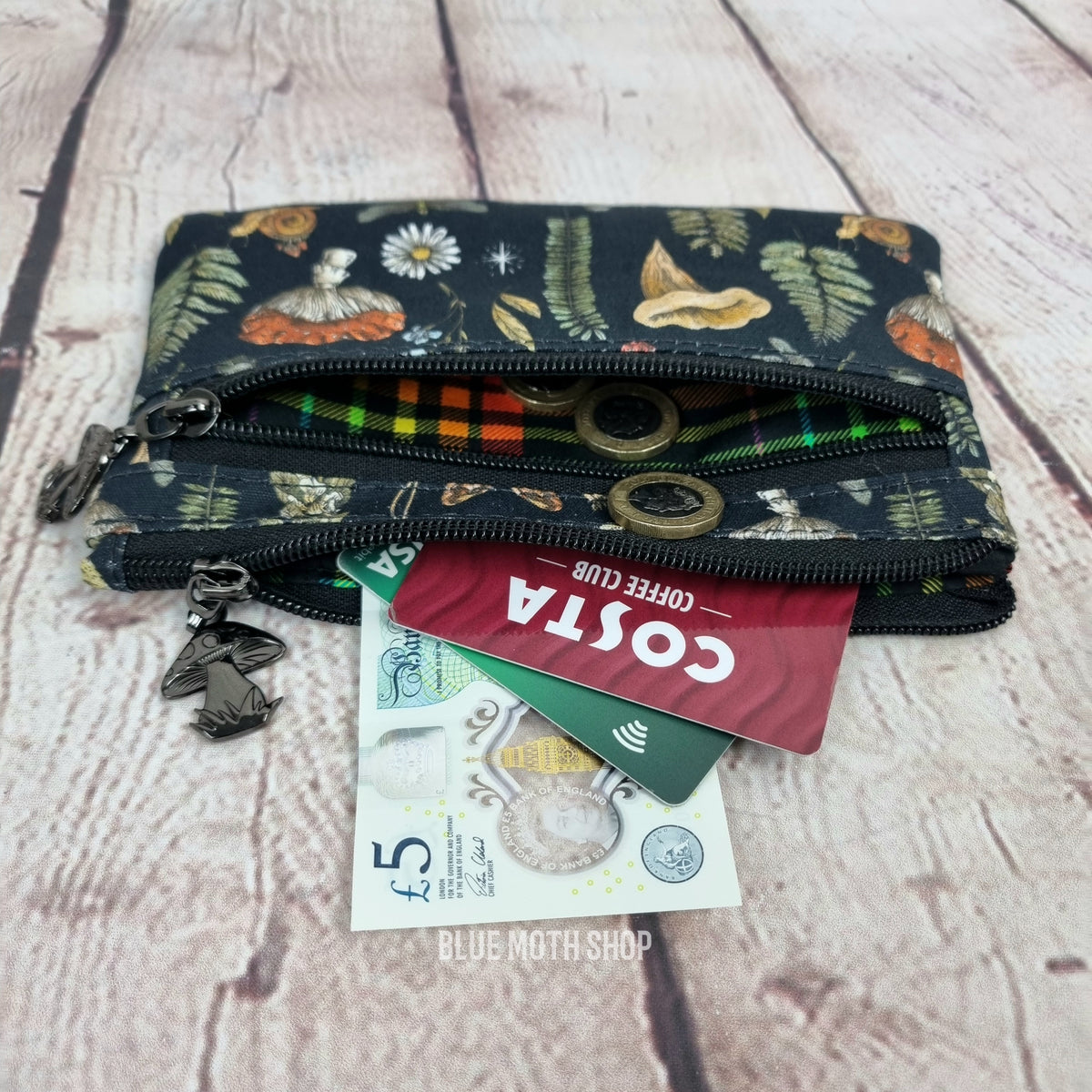 Autumn Mushroom Goods Eco 100% Cotton Canvas Slim Purse Wallet