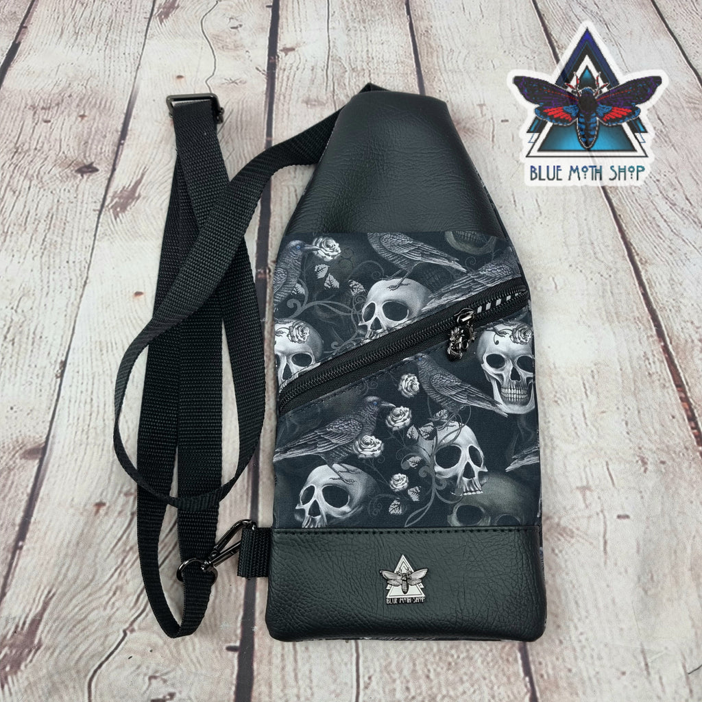 Skulls and Ravens Mini Travel Sling Bag
