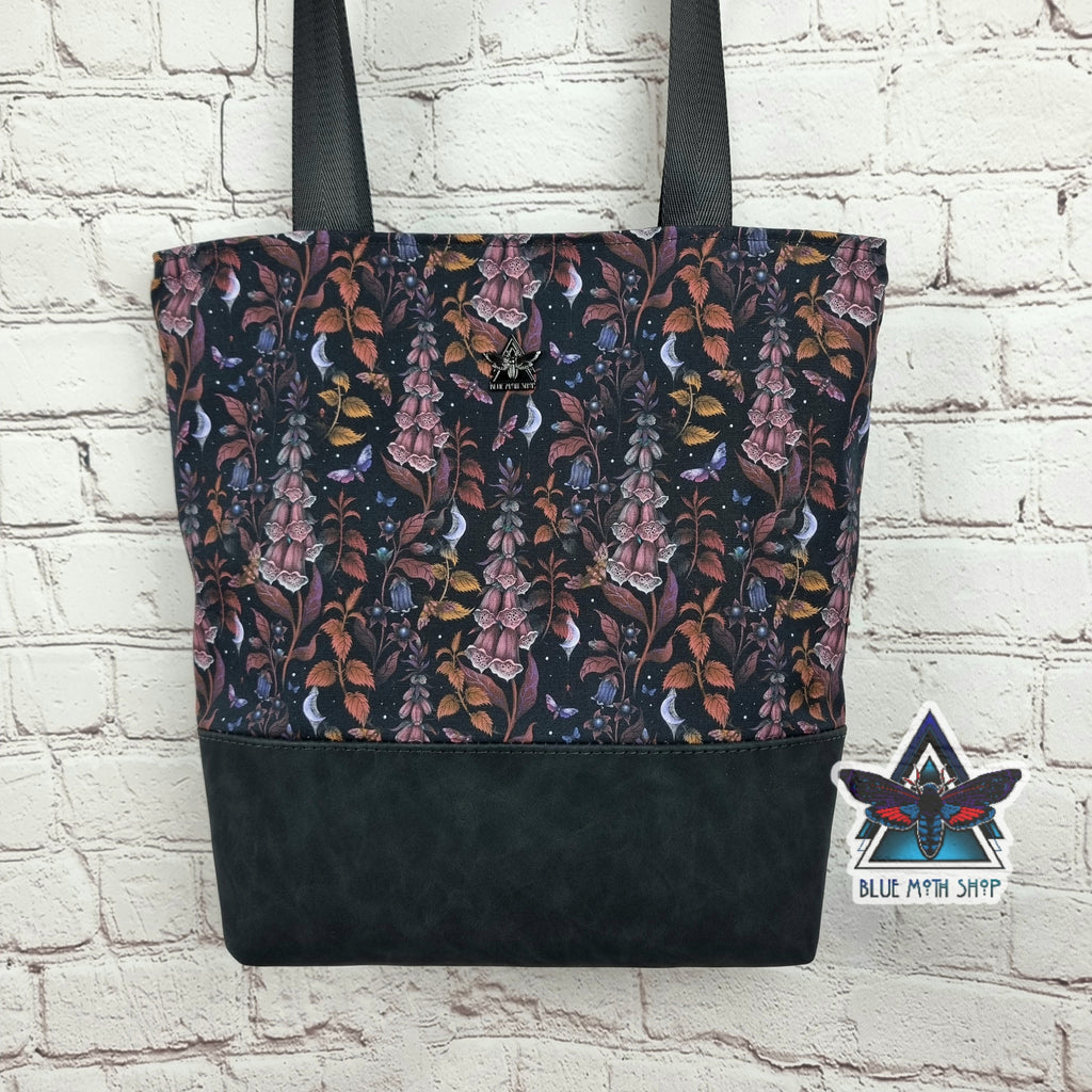 Foxglove Flower Nature Tote Bag with Zip