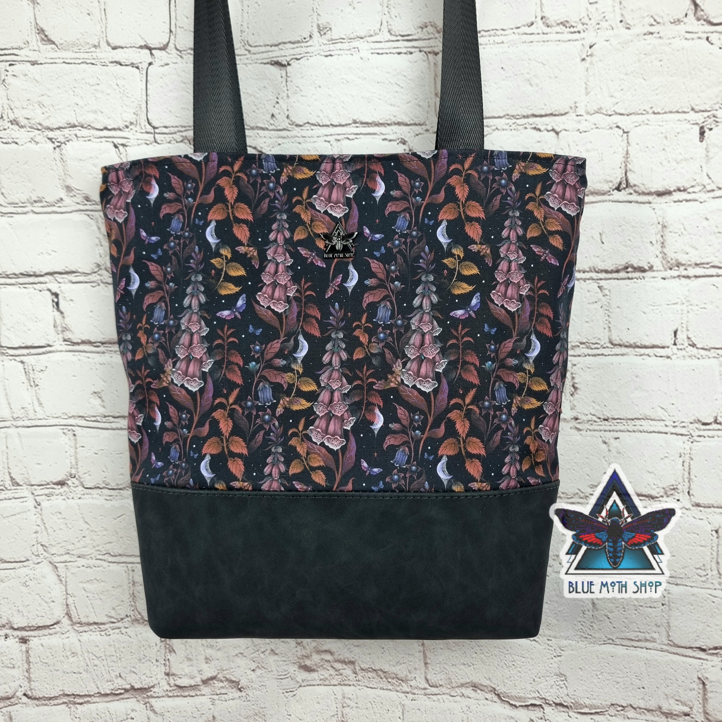 Foxglove Flower Nature Tote Bag with Zip