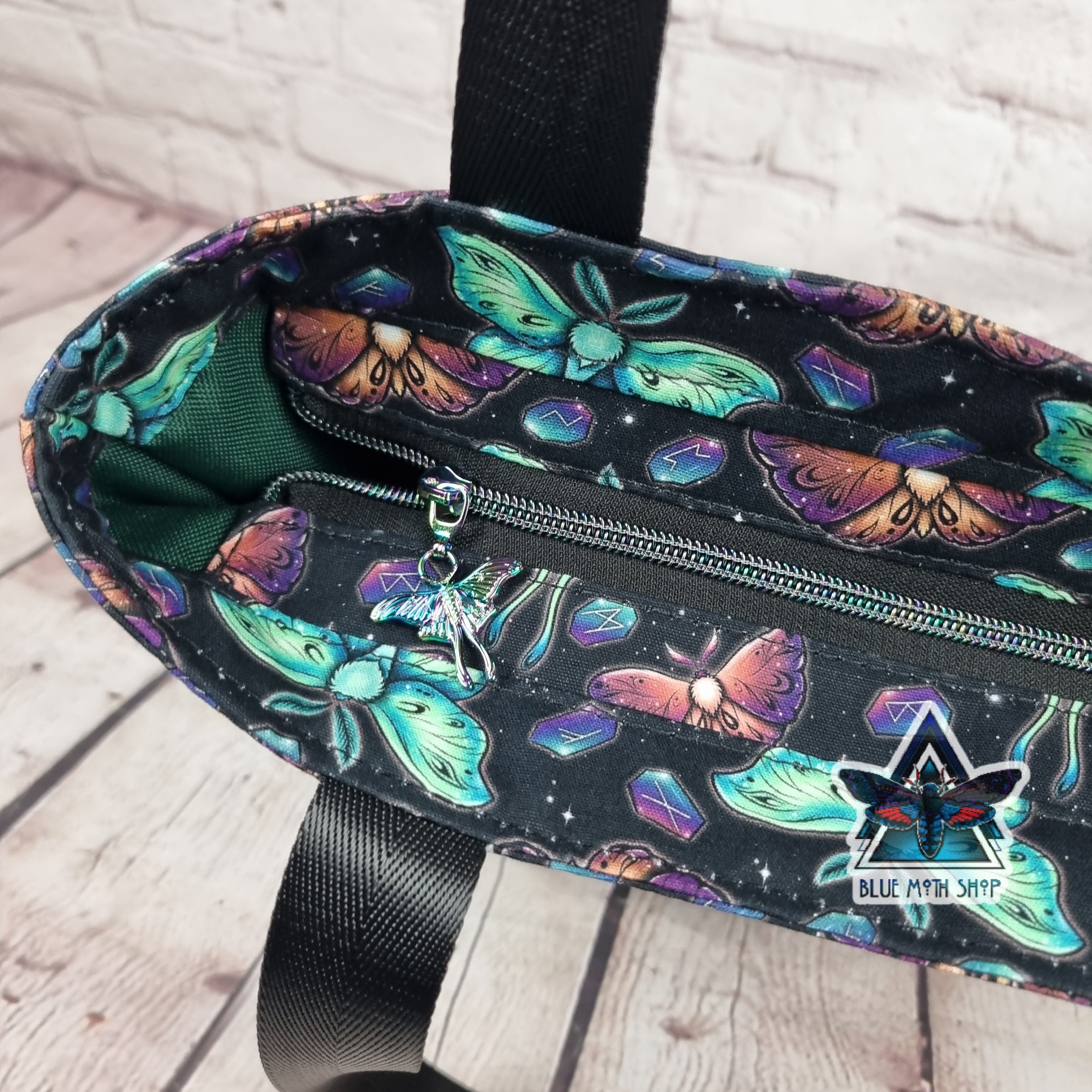 Lunar Moth Tote Bag with Zip