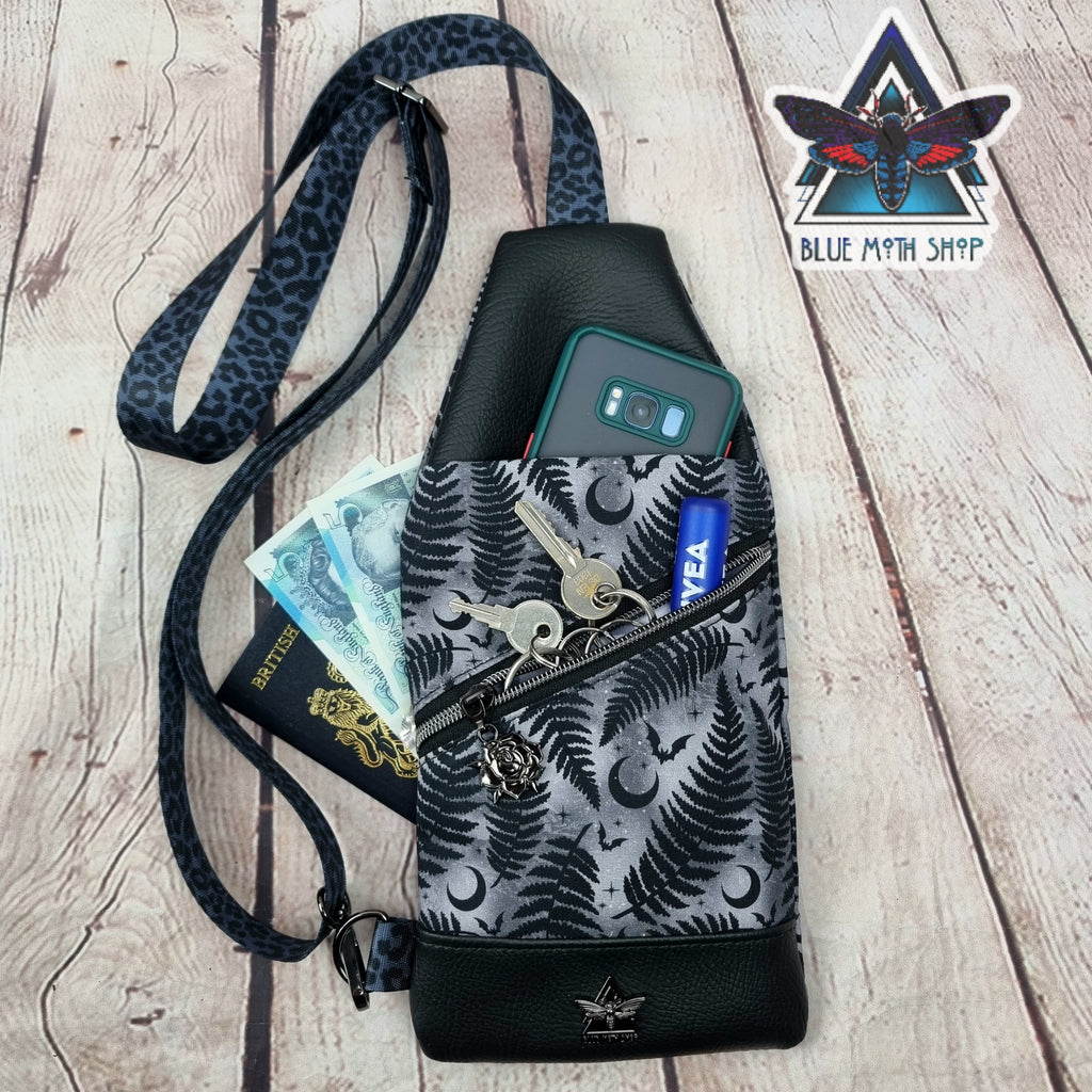 Grey Fern Mini Travel Sling Bag