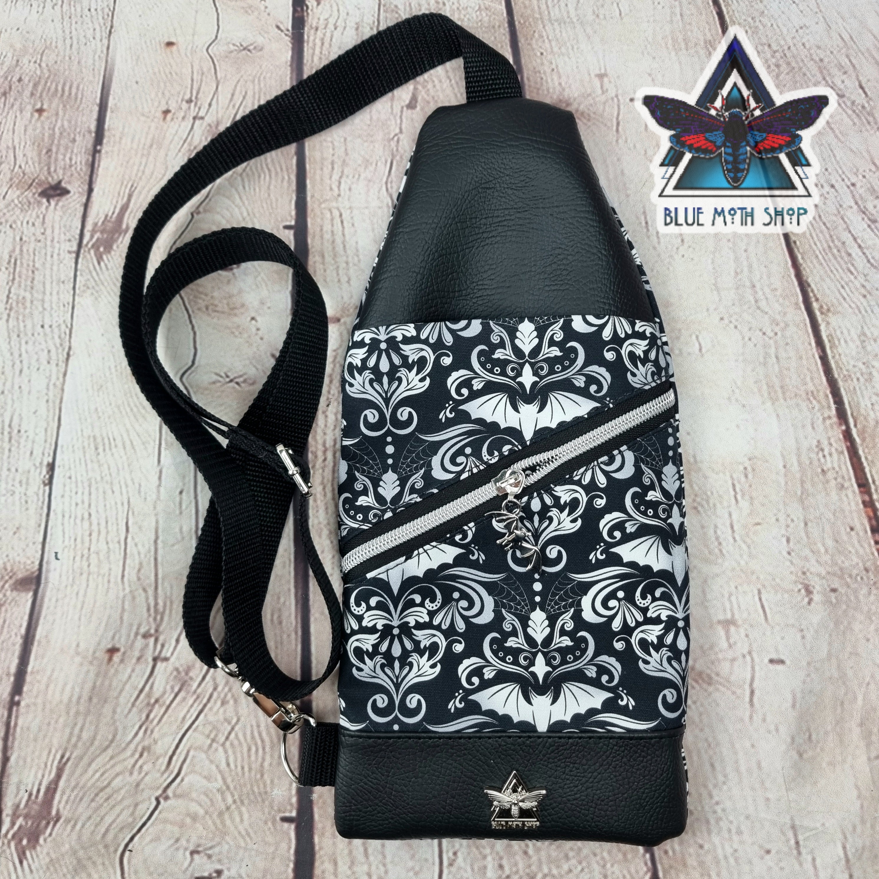 Damask Bats Mini Travel Sling Bag