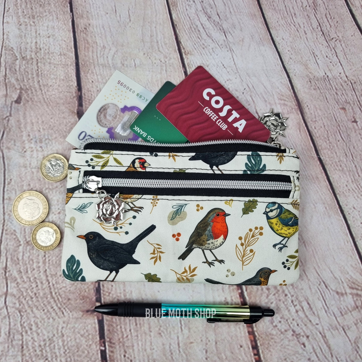British Birds Eco 100% Cotton Canvas Slim Purse Wallet