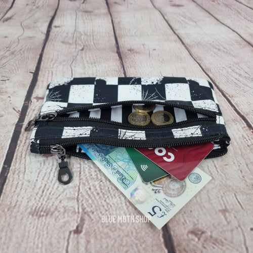 Checkerboard Eco 100% Cotton Canvas Slim Purse Wallet