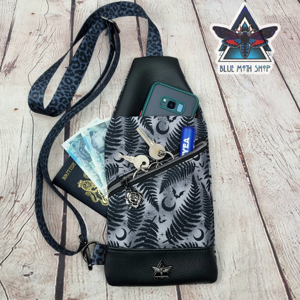 Grey Fern Mini Travel Sling Bag