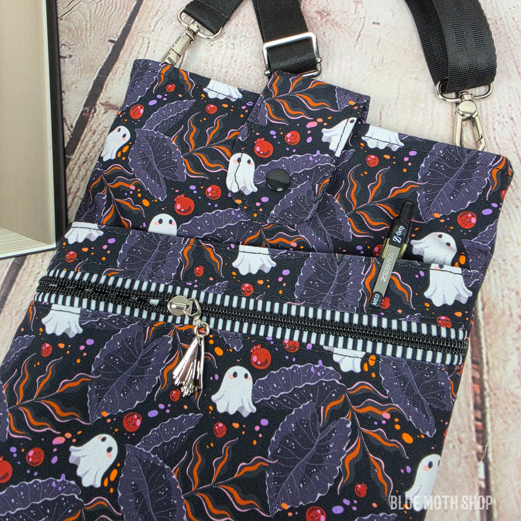 Ghost Goth Plants Book Sleeve or Book Crossbody bag
