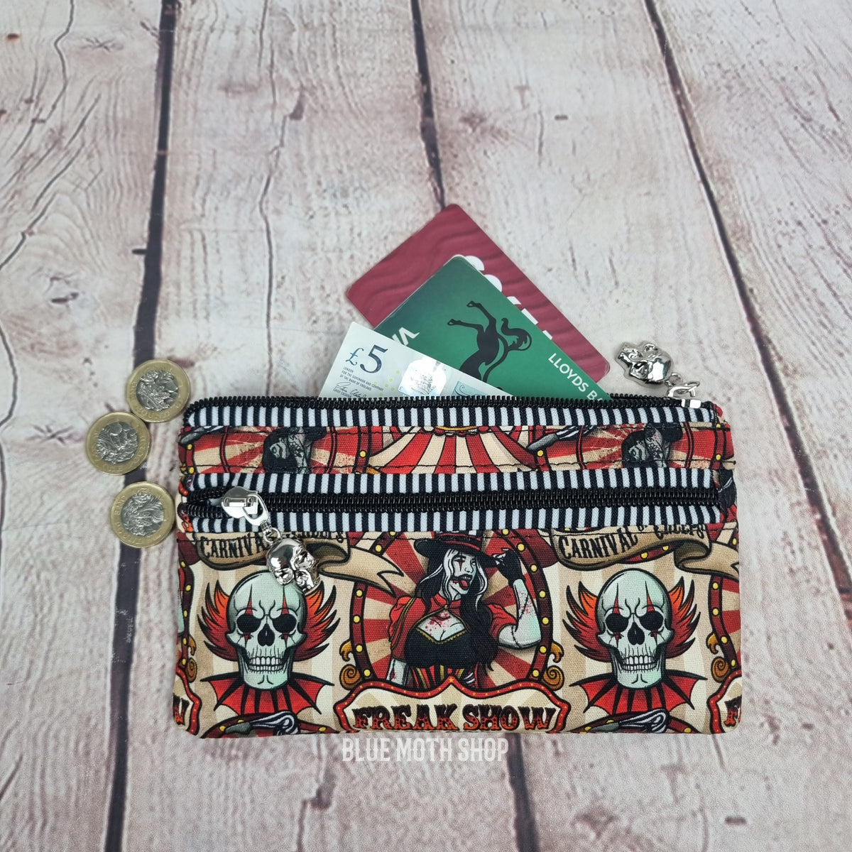 Freak Show Circus 100% Cotton Canvas Slim Purse Eco Wallet