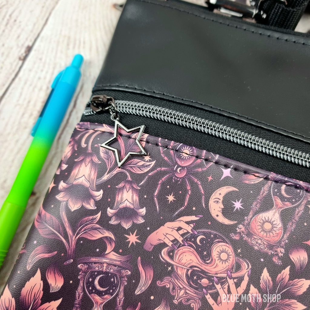 Cosmic Flora Faux Leather Crossbody Phone Bag