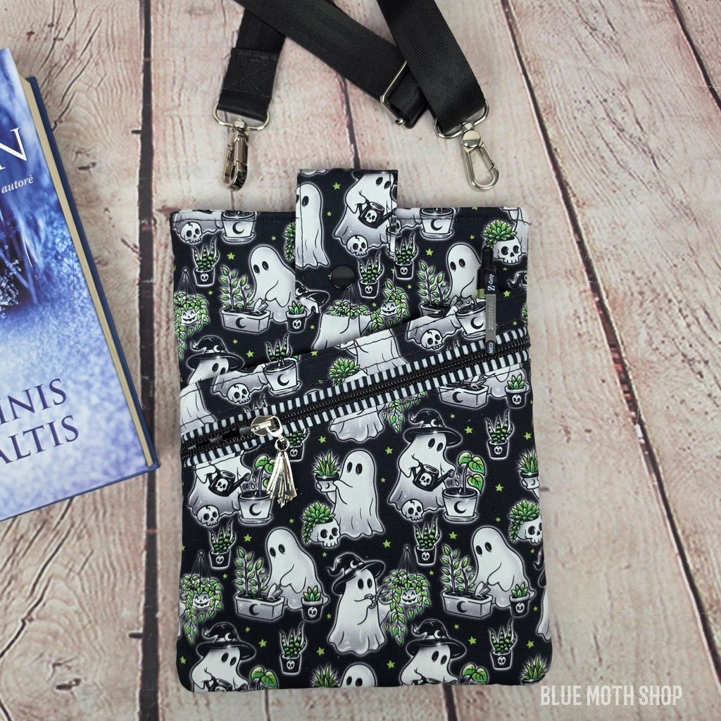 Gardening Ghost Book Sleeve or Book Crossbody bag