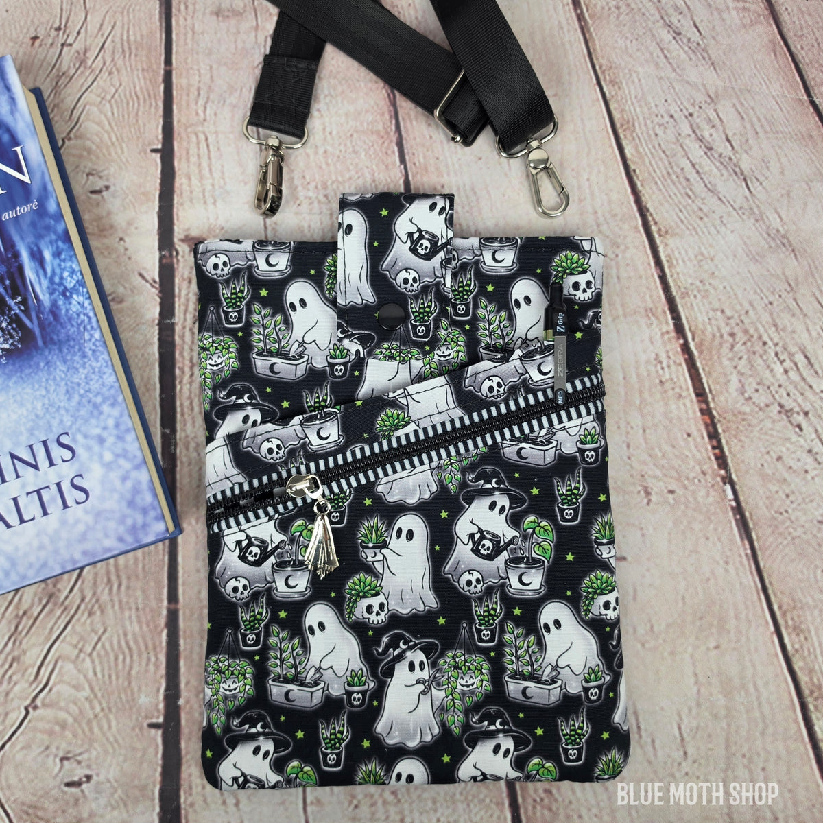 Gardening Ghost Book Sleeve or Book Crossbody bag