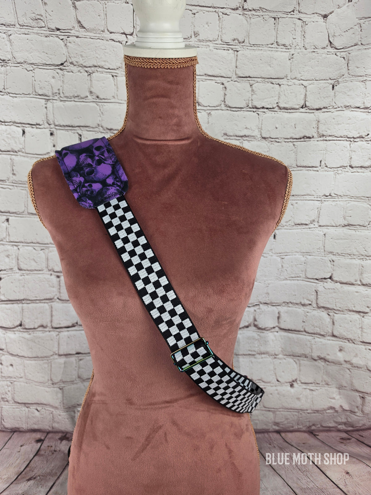 Purple Skulls Retro Sling Backpack Bag