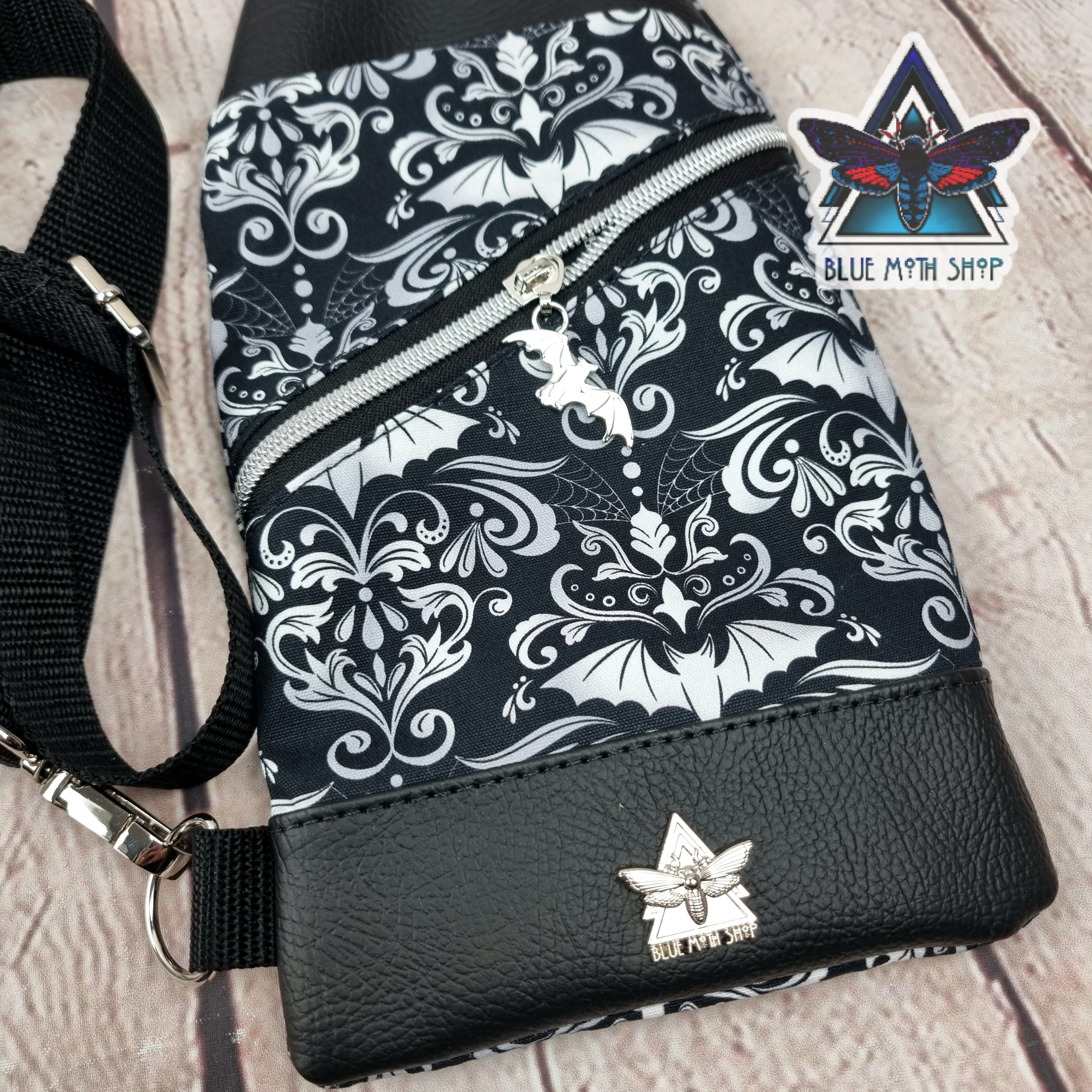 Damask Bats Mini Travel Sling Bag