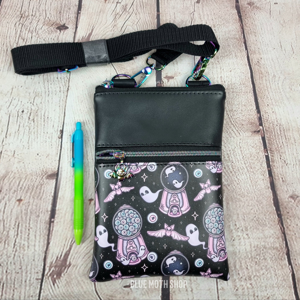 Spooky Gumball Machine Faux Leather Crossbody Phone Bag