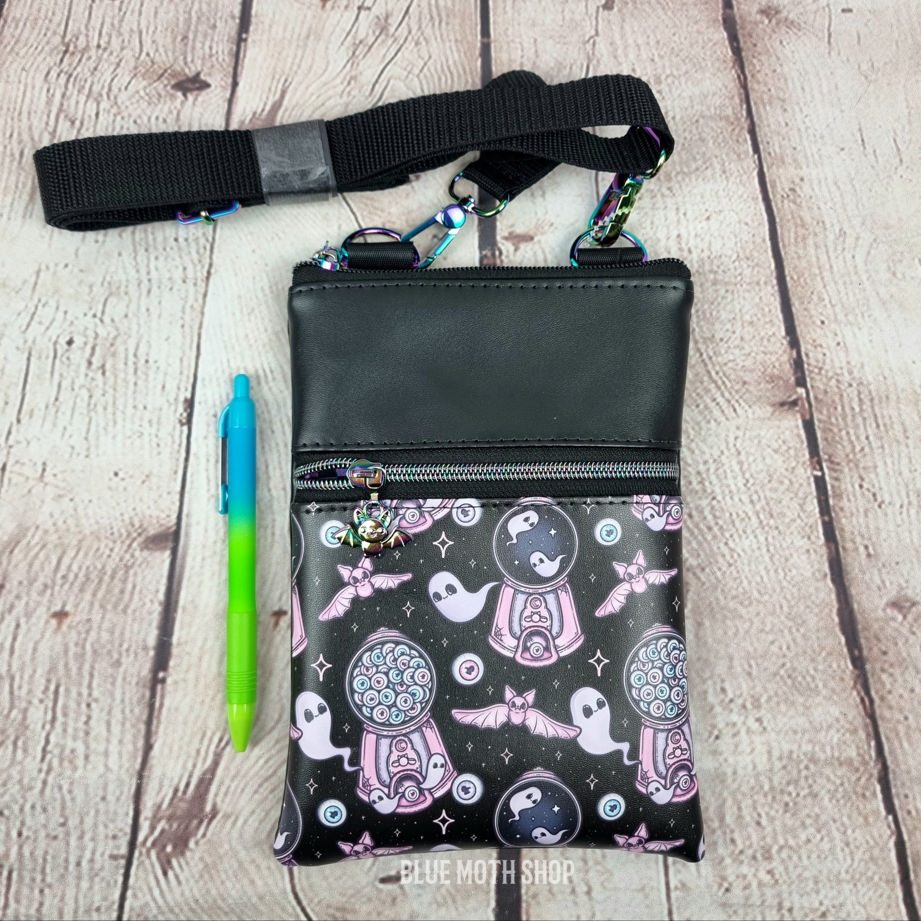 Spooky Gumball Machine Faux Leather Crossbody Phone Bag