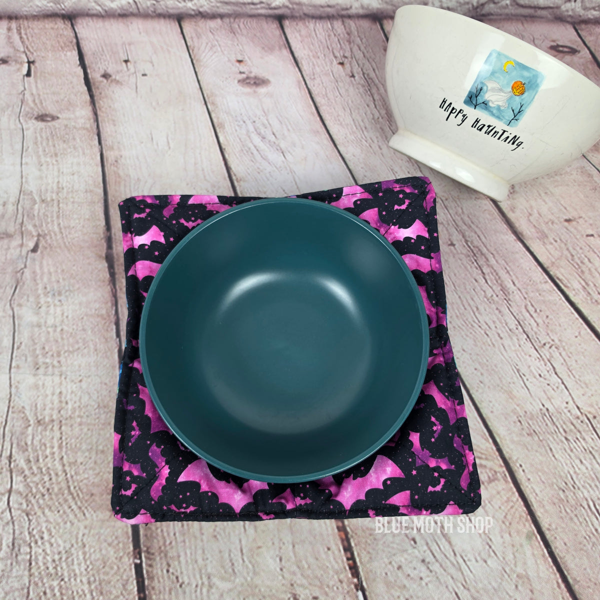 Bats Pink Blue Double Sided Bowl Cozy