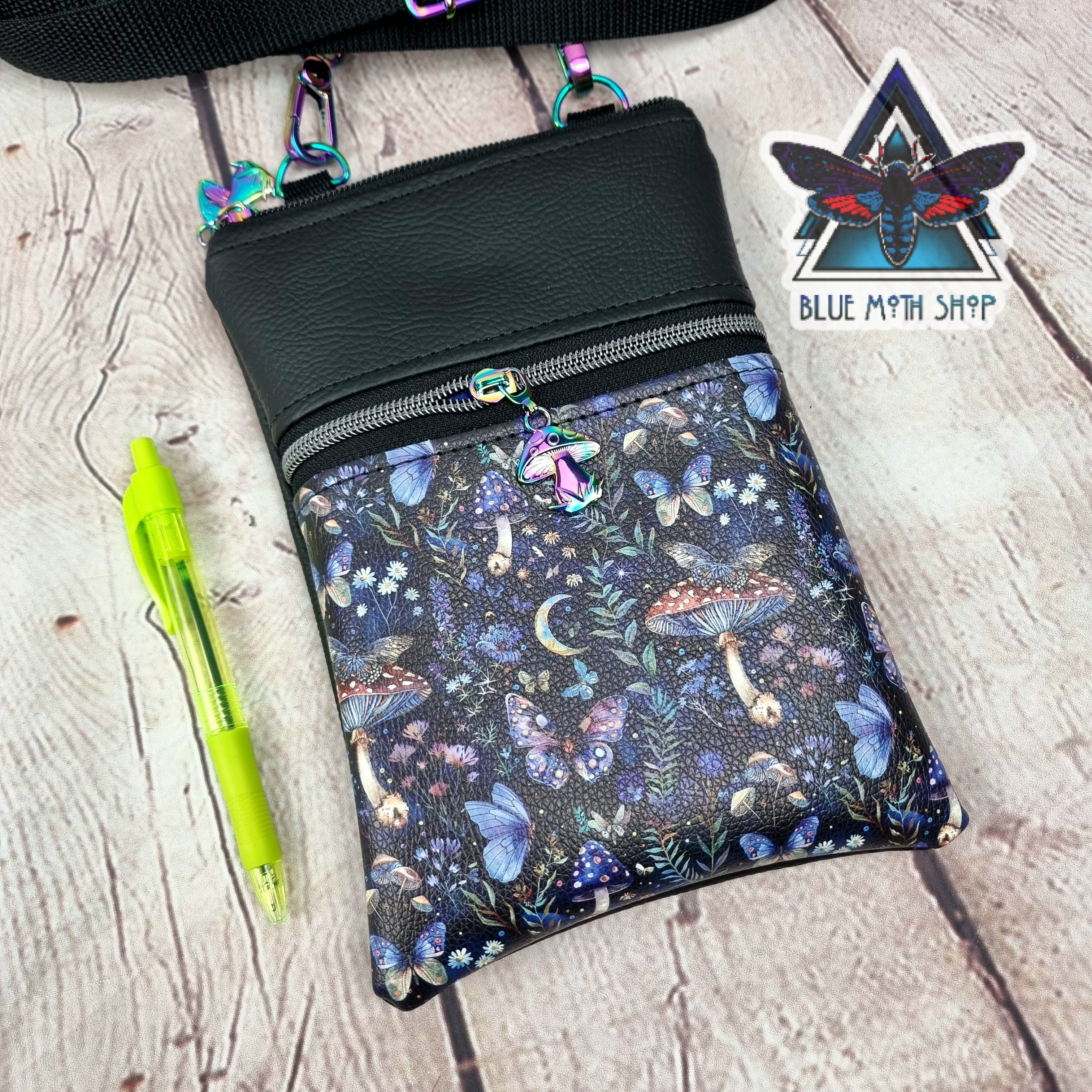 Magic Forest Mushrooms Faux Leather Crossbody Phone Bag