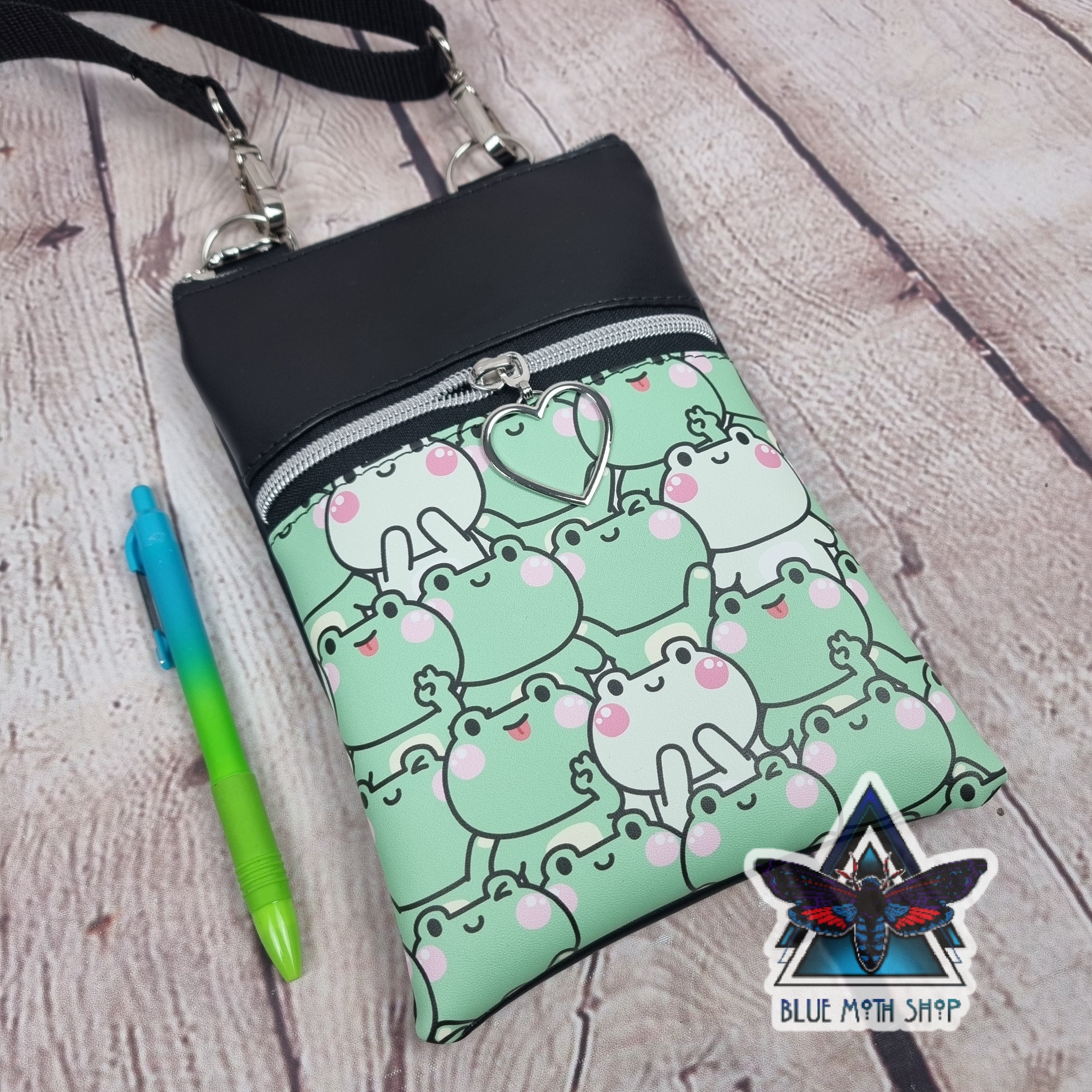 Kawaii Frog Faux Leather Crossbody Phone Bag
