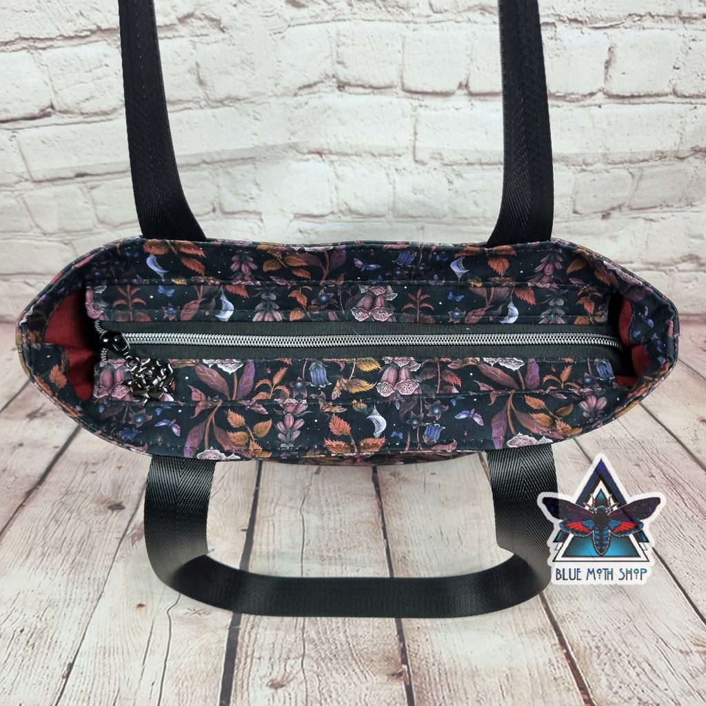 Foxglove Flower Nature Tote Bag with Zip
