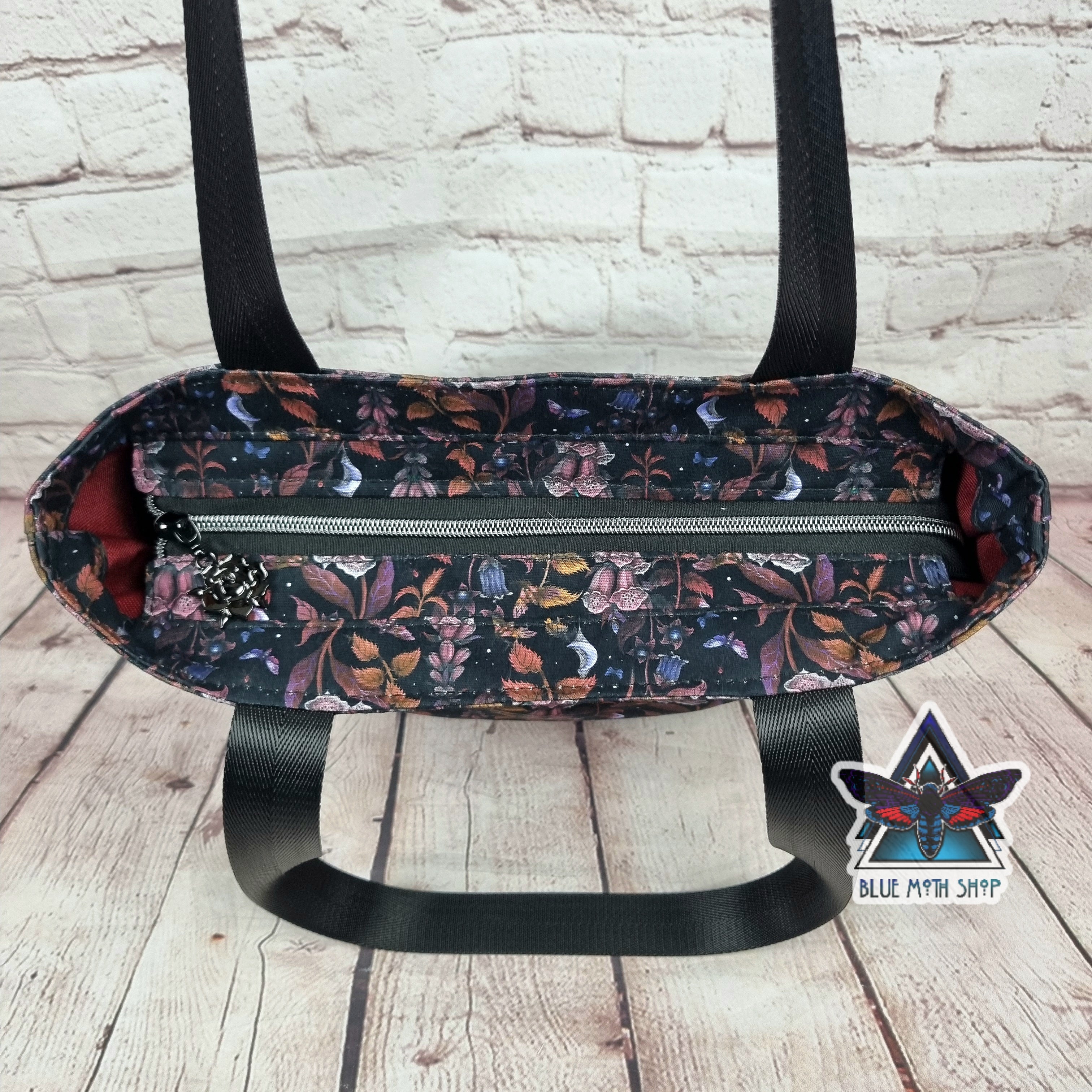 Foxglove Flower Nature Tote Bag with Zip