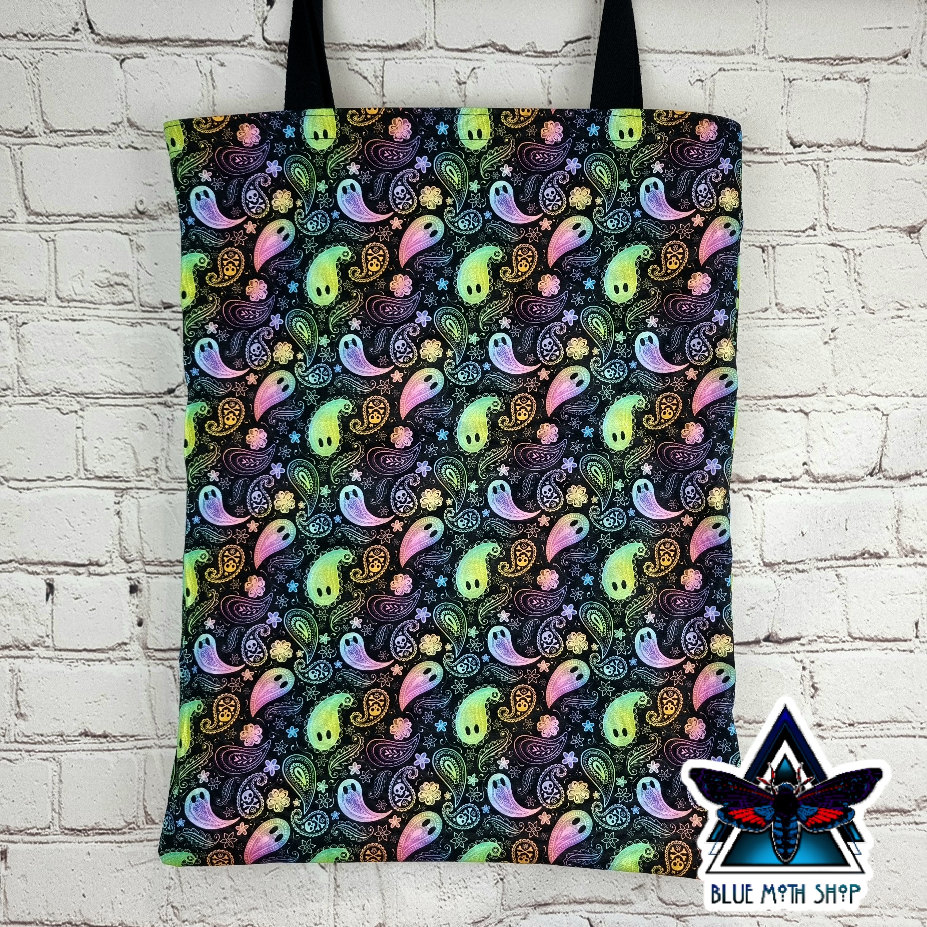 Paisley Ghost 100% Cotton Canvas Tote Bag