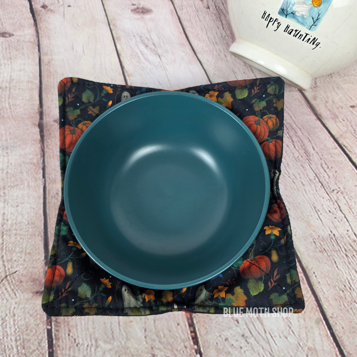 Ghost Pumpkin Patch Double Sided Bowl Cozy