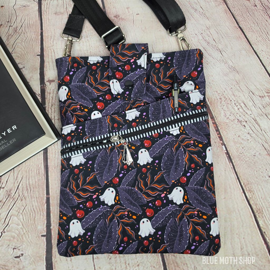 Ghost Goth Plants Book Sleeve or Book Crossbody bag