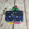 Purple Floral Moons Eco Cotton Canvas Slim Purse Wallet