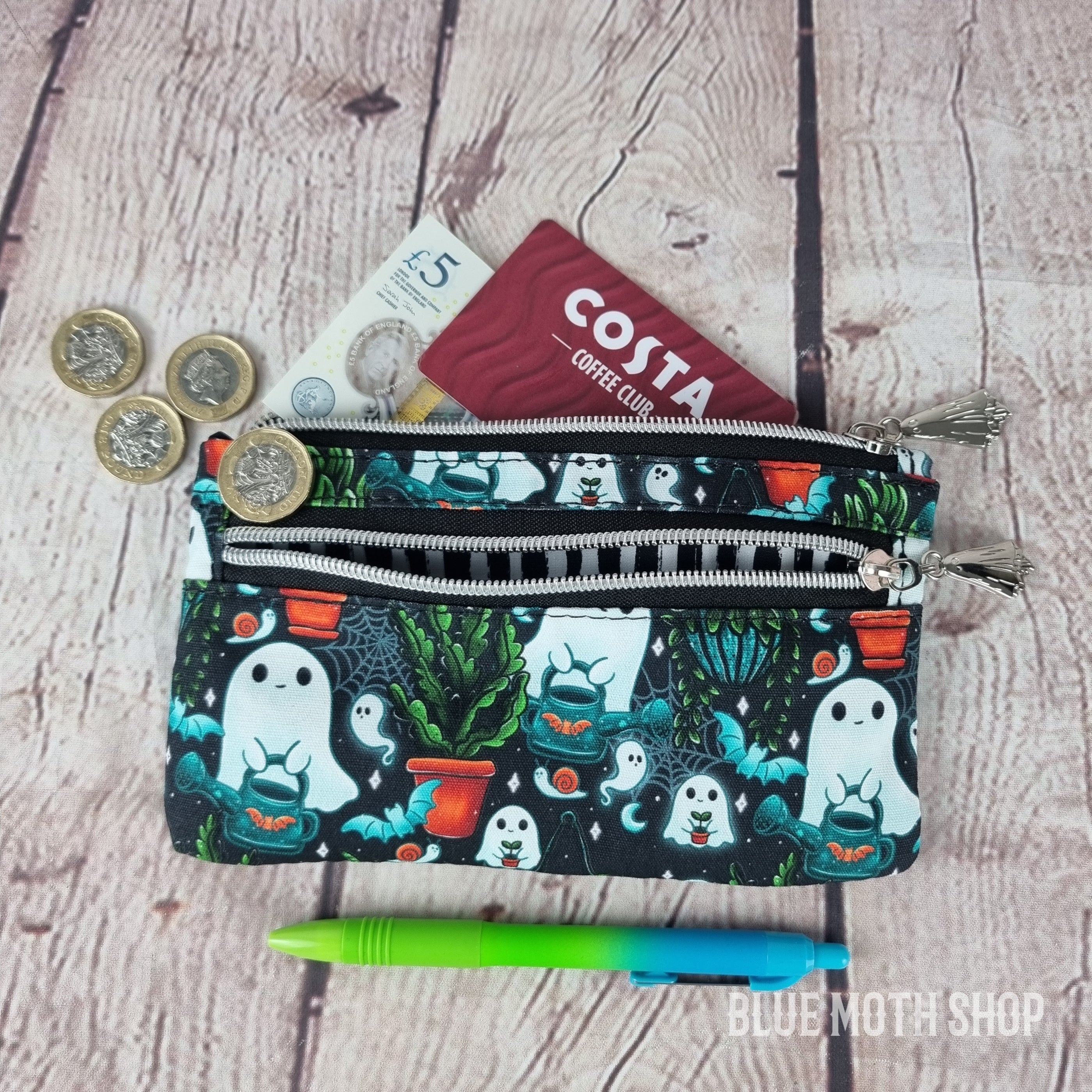 Gardening Ghost Eco Cotton Canvas Slim Purse Wallet