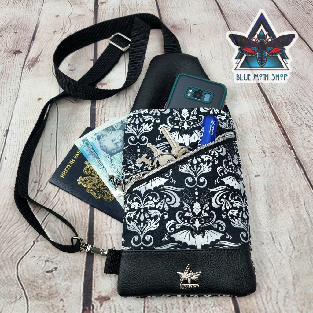 Damask Bats Mini Travel Sling Bag