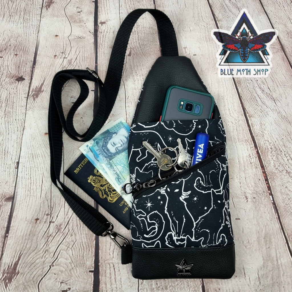 Black Cats Mini Travel Sling Bag