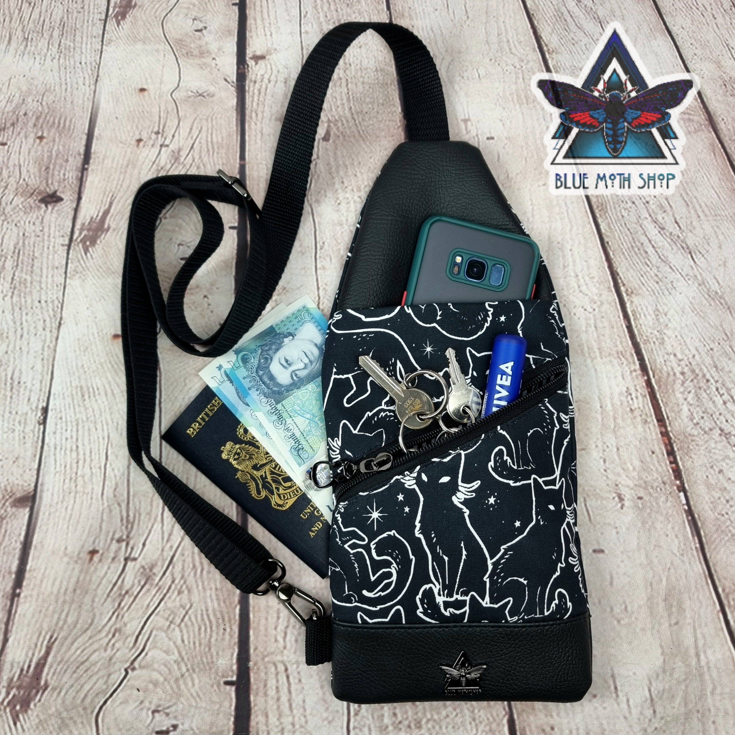 Black Cats Mini Travel Sling Bag