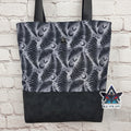 Grey Fern Tote Bag with Zip