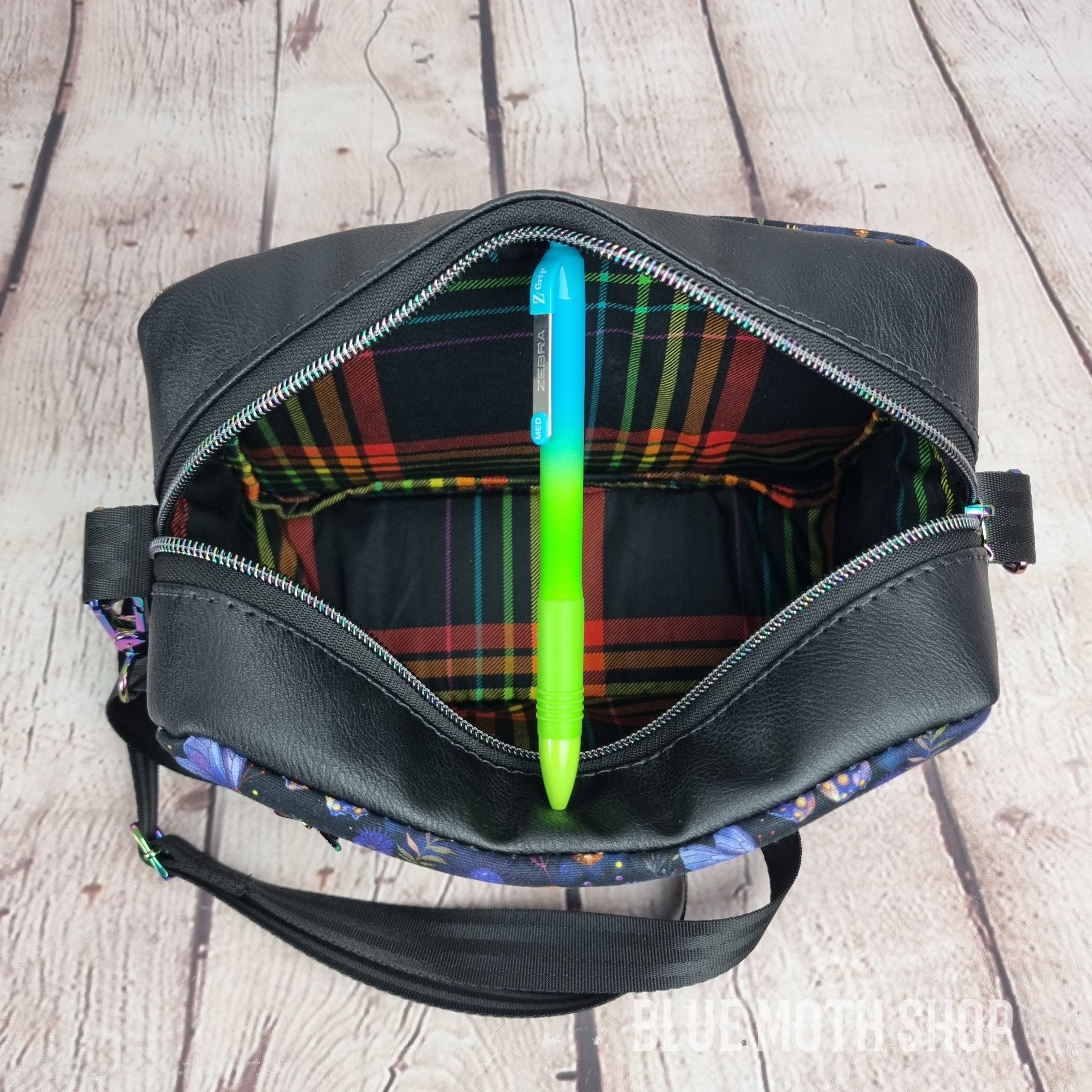 Blue Magic Mushroom crossbody bag