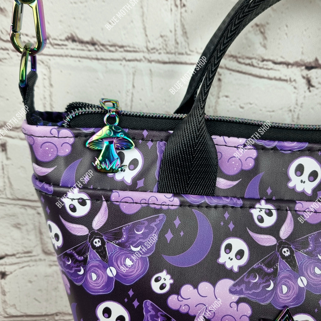 Purple Goth Moth Totini tote/ shoulder/ crossbody bag