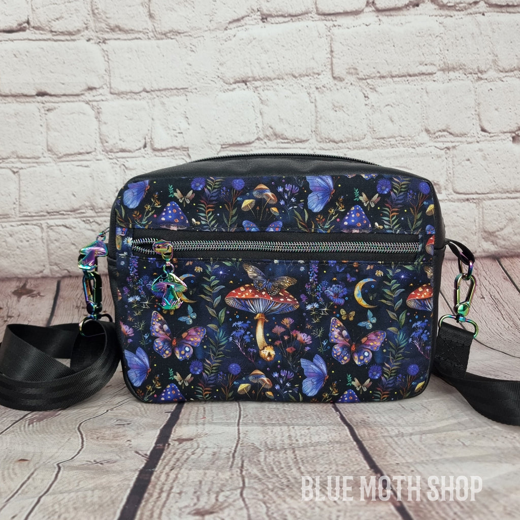 Blue Magic Mushroom crossbody bag