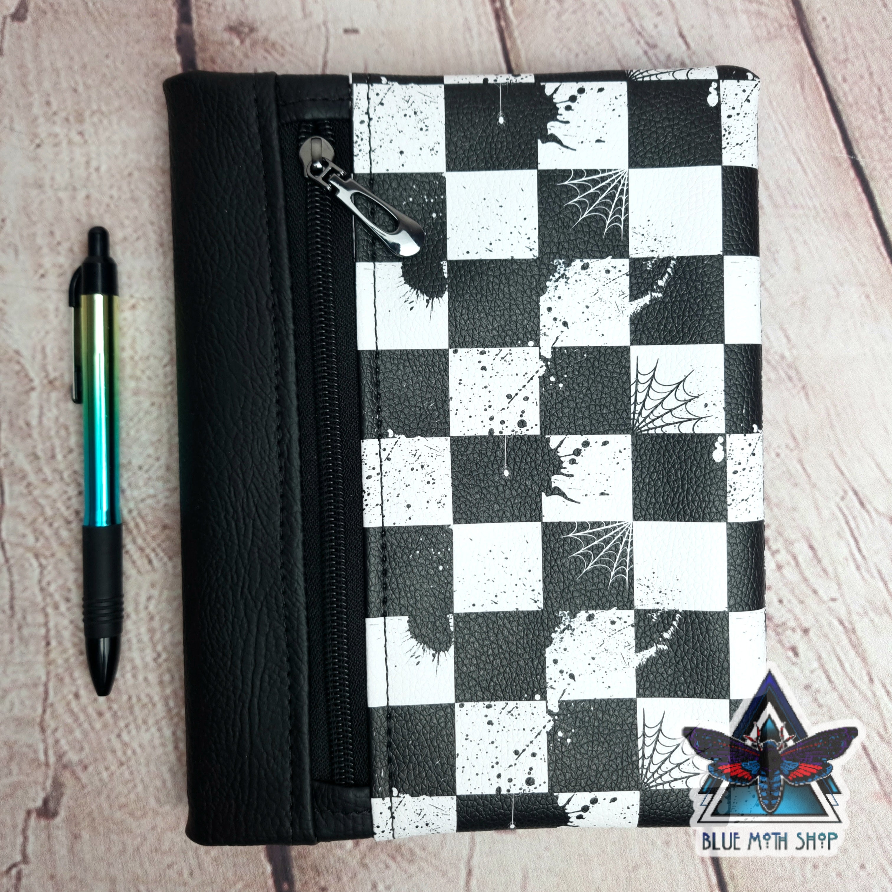 Checkerboard Grunge Notebook with removable cover A5