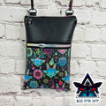 Neon Baphomed Goat Faux Leather Phone Crossbody Phone Bag