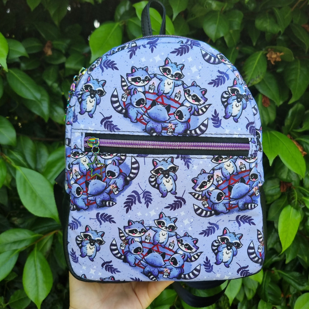 Raccoon Summoning Circle Handmade Backpack